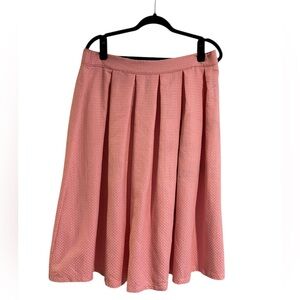 Eloquii Elegant Pink Pleated Tweed A-Line Midi Skirt- Size 14